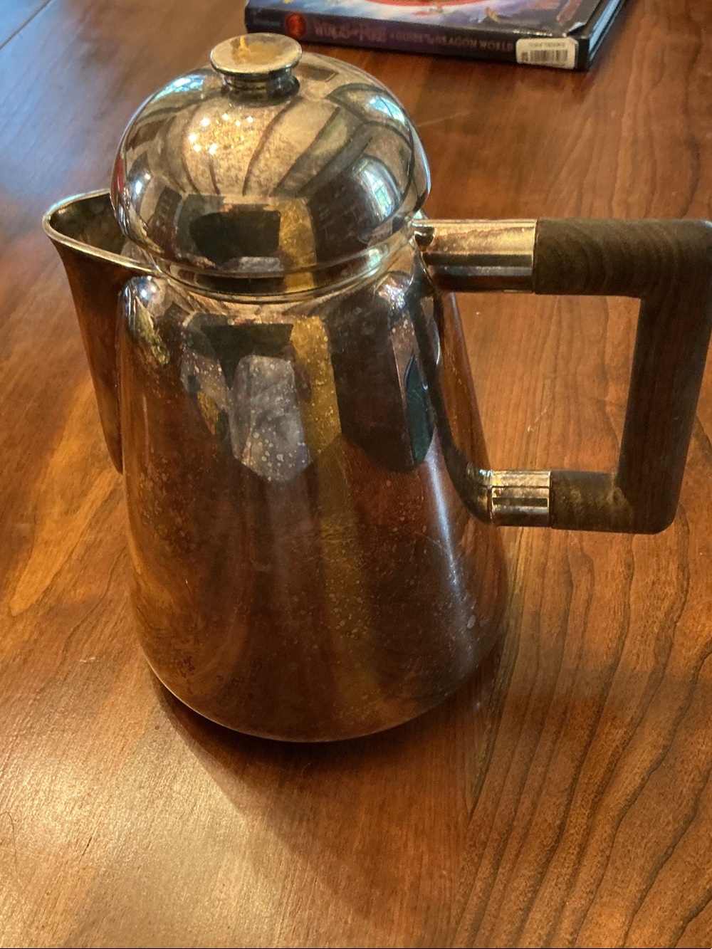 Coffee/Tea Pot with Wood-Style Handle -